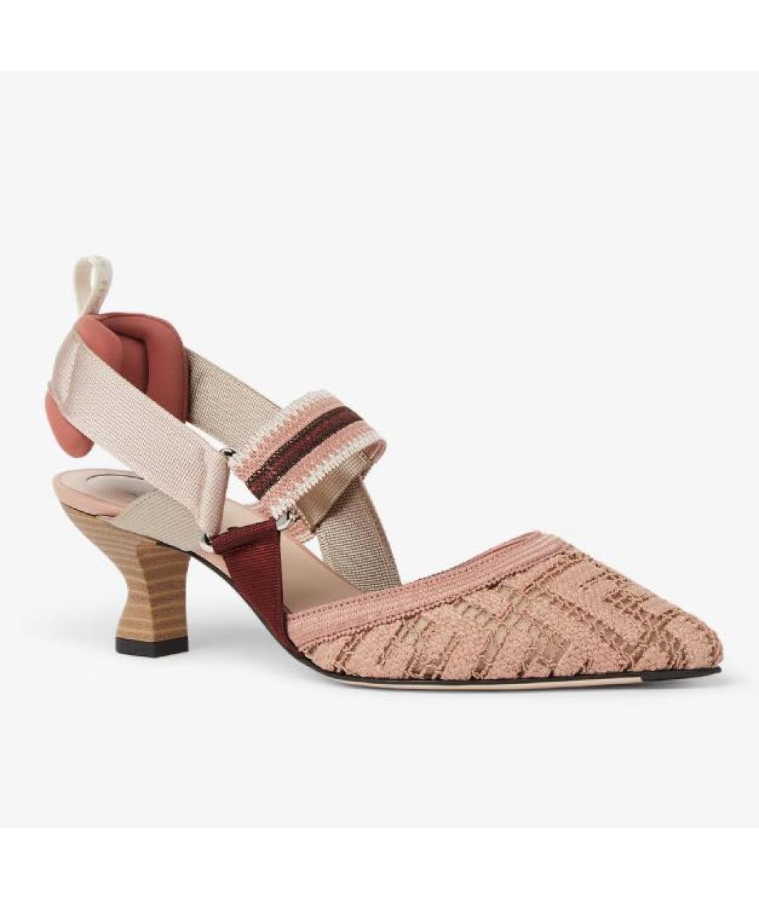 FENDI Розовые текстильные туфли, фото 2