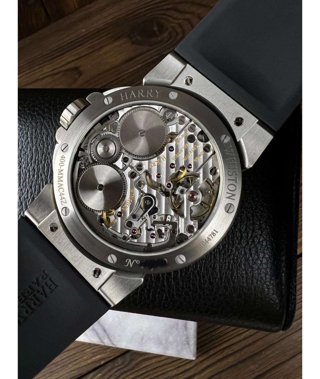 Harry Winston Черные часы из белого золота, фото 7