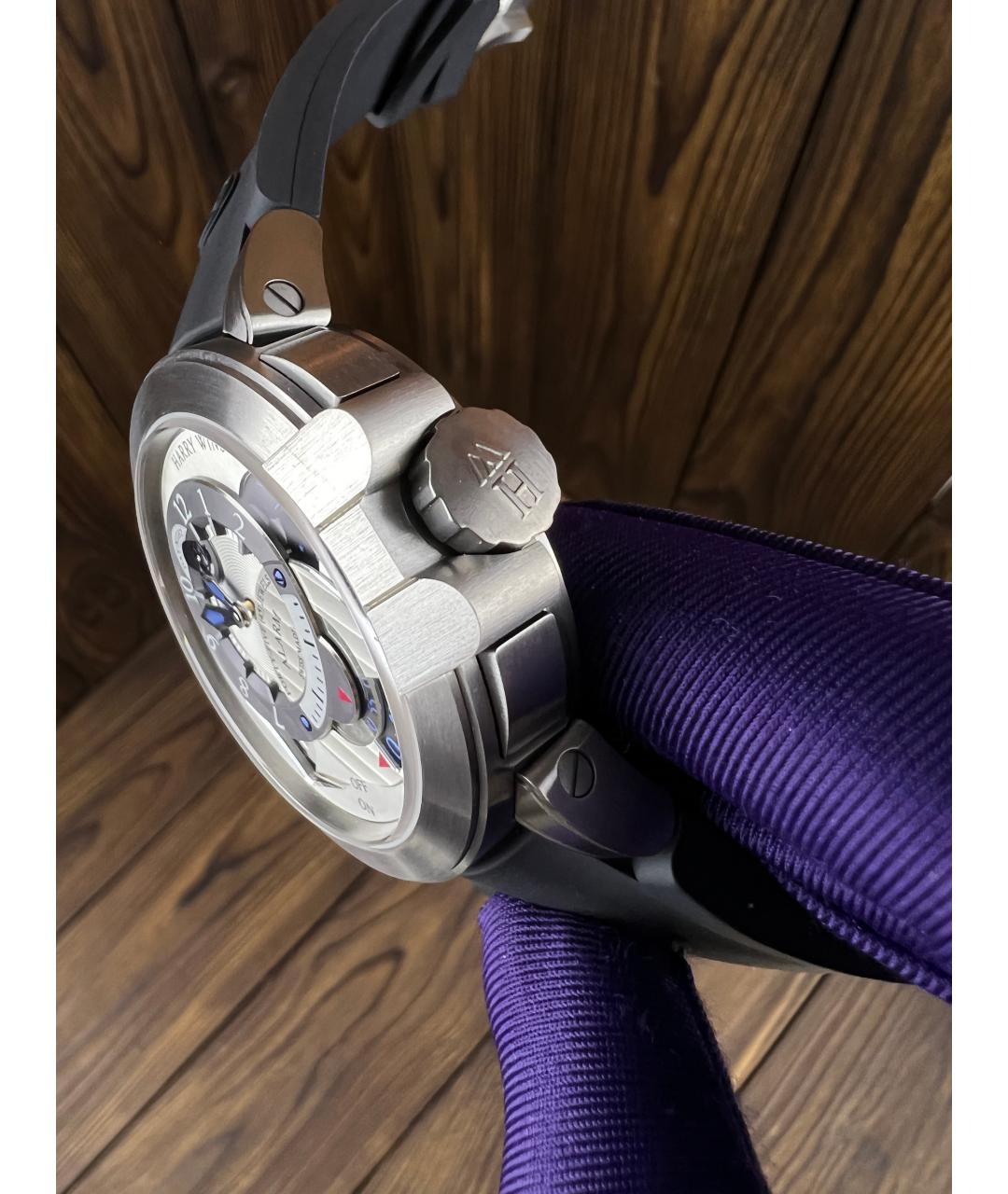 Harry Winston Черные часы из белого золота, фото 4