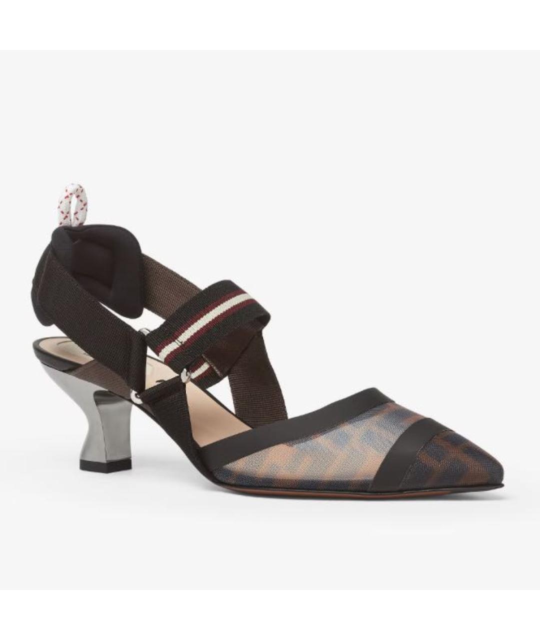 FENDI Черные текстильные туфли, фото 2