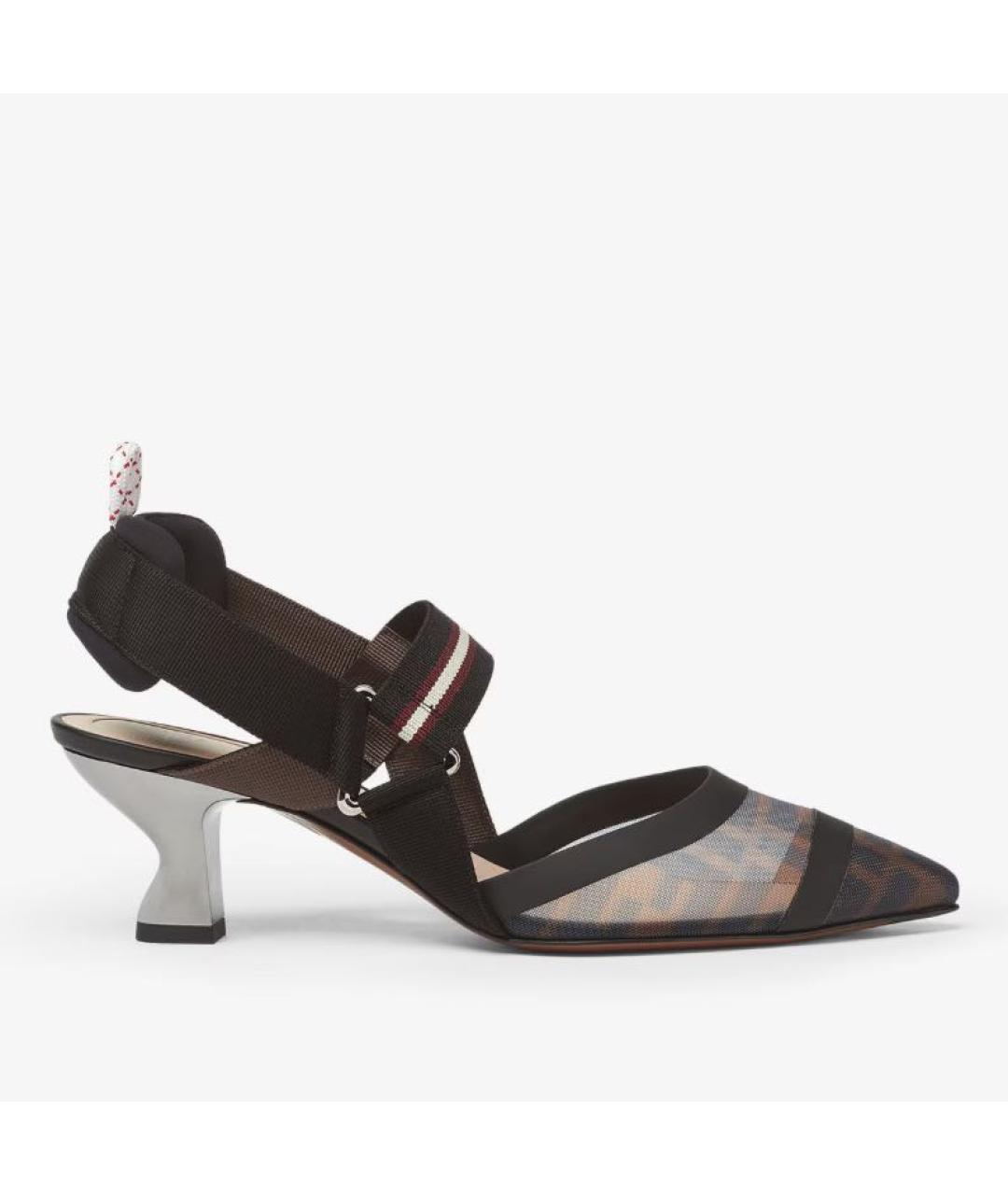 FENDI Черные текстильные туфли, фото 6