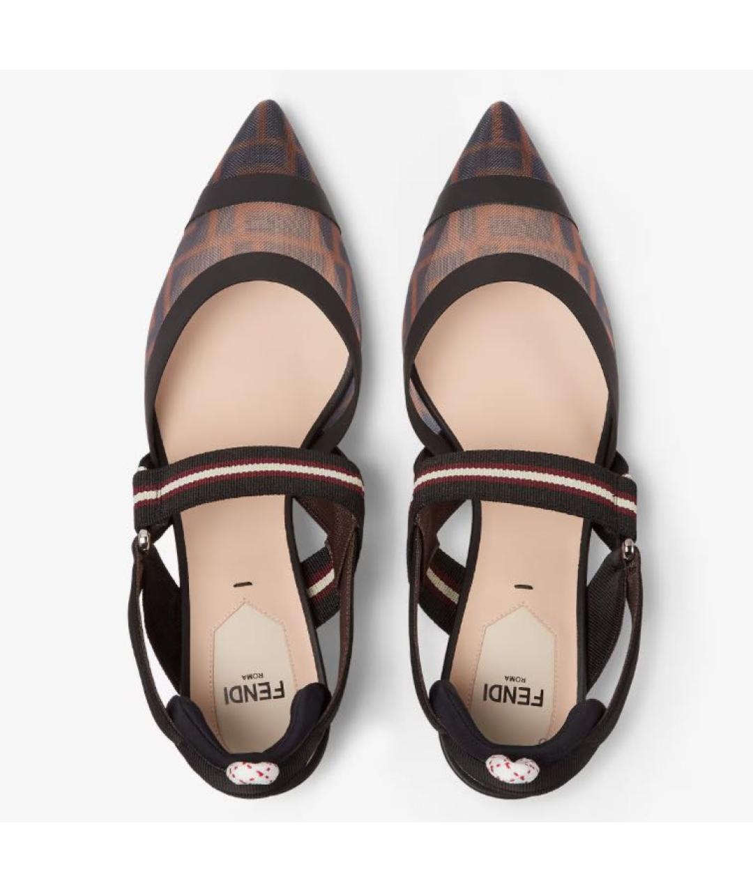 FENDI Черные текстильные туфли, фото 4