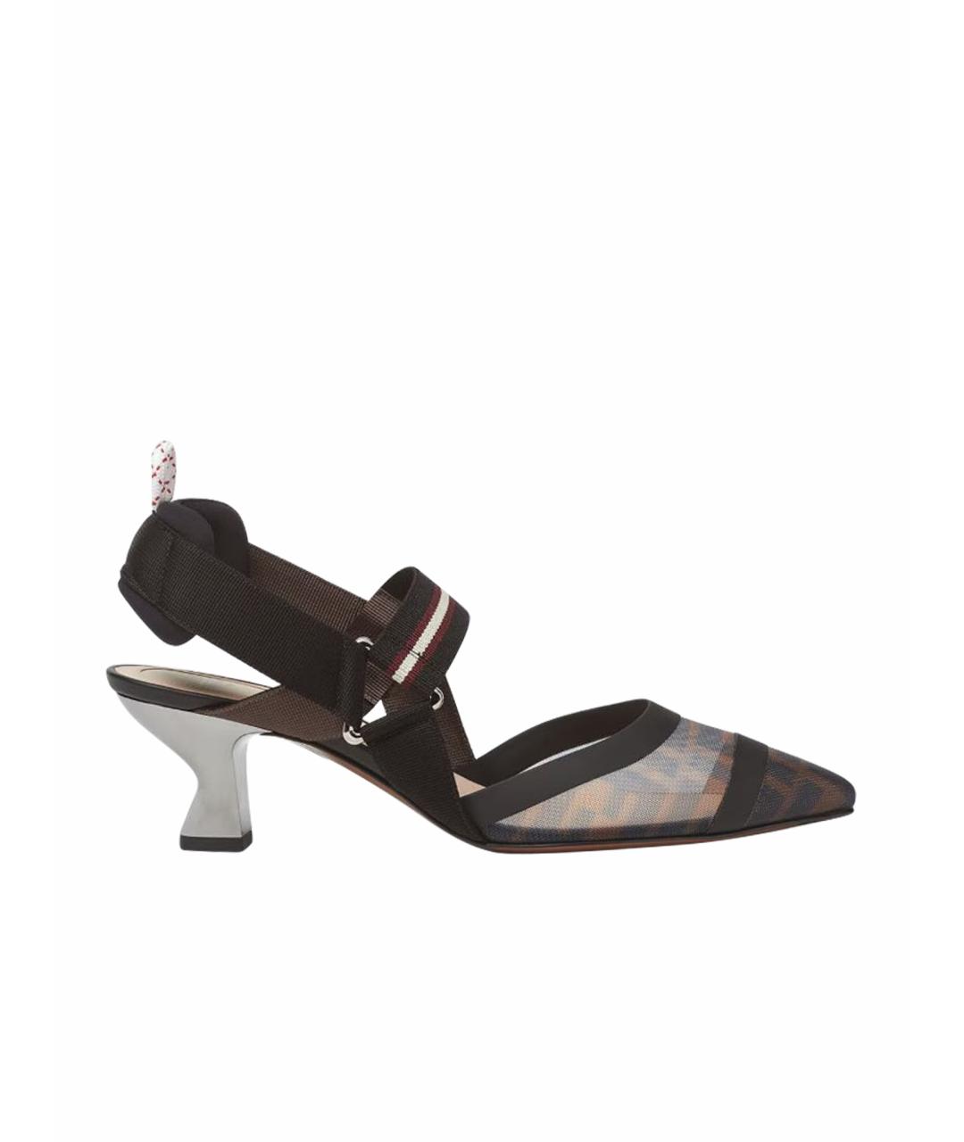 FENDI Черные текстильные туфли, фото 1
