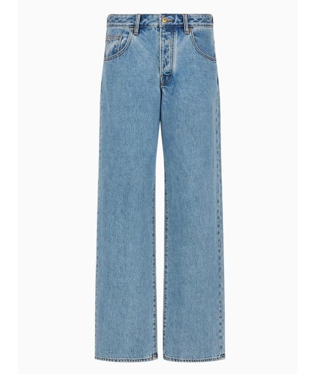 ARMANI EXCHANGE Голубые хлопковые прямые джинсы, фото 1