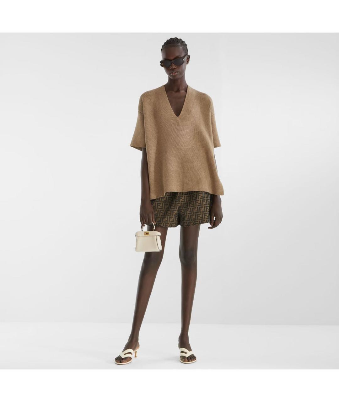 FENDI Белые кожаные босоножки, фото 6