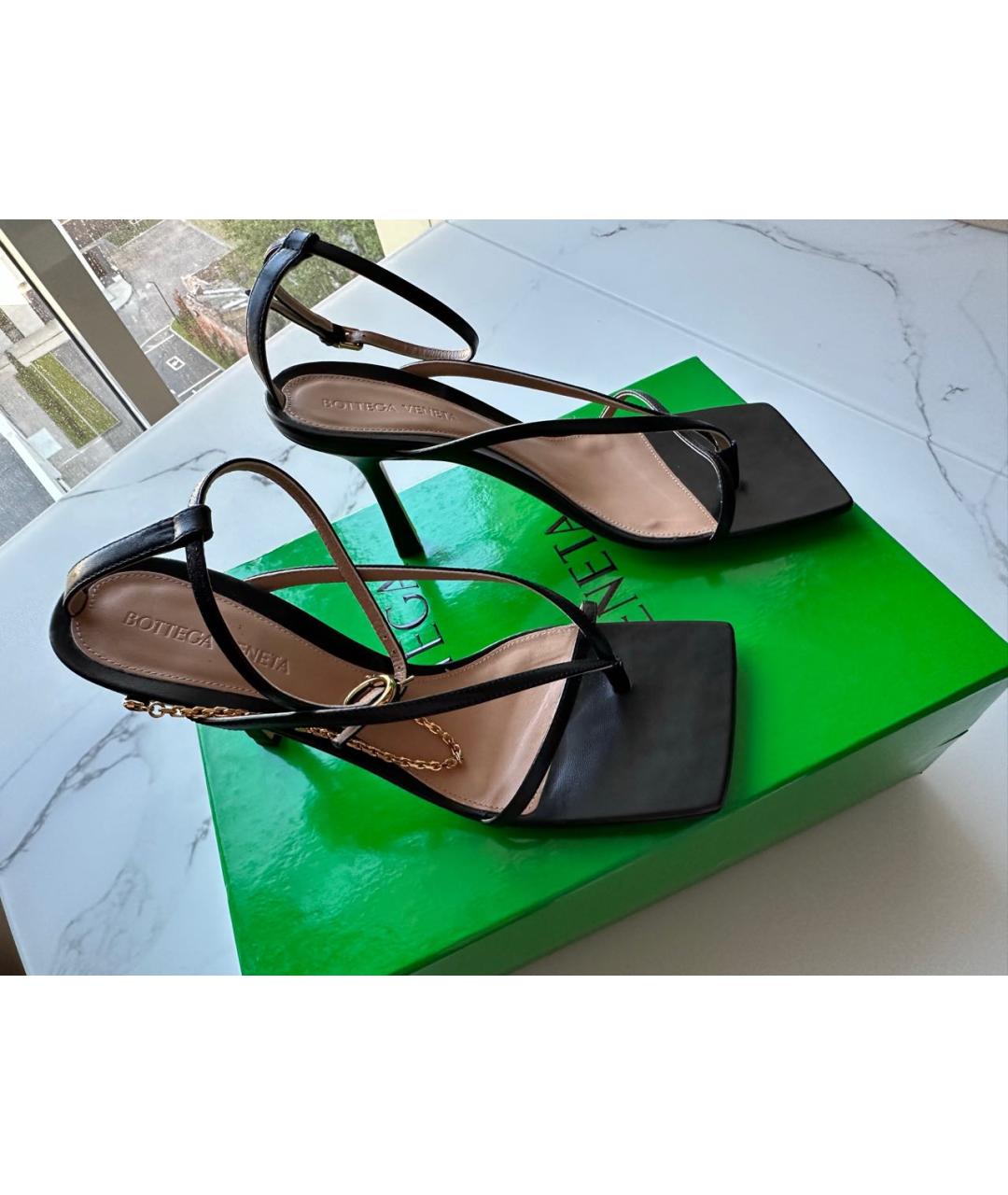 BOTTEGA VENETA Коричневые кожаные босоножки, фото 7