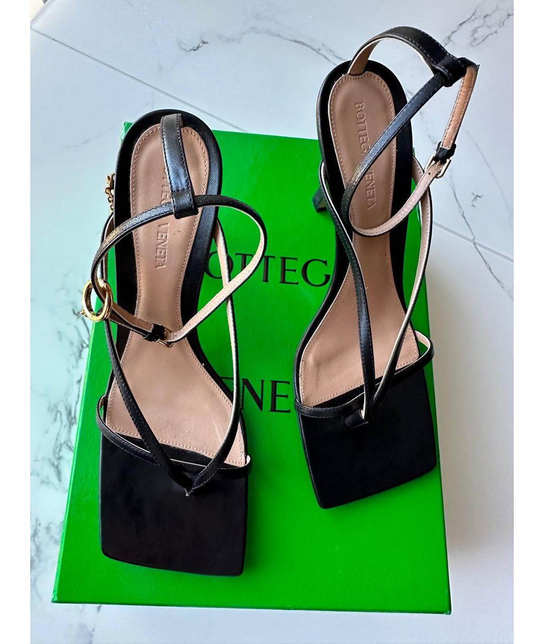 BOTTEGA VENETA Коричневые кожаные босоножки, фото 3