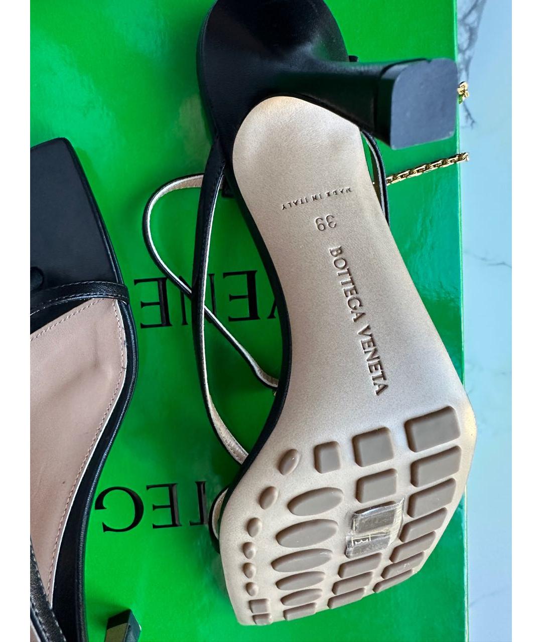 BOTTEGA VENETA Коричневые кожаные босоножки, фото 8