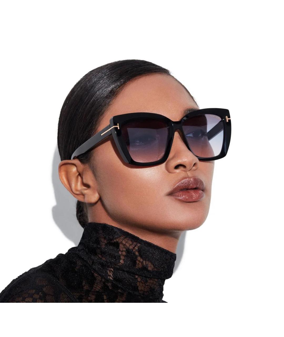 TOM FORD Черные пластиковые солнцезащитные очки, фото 3