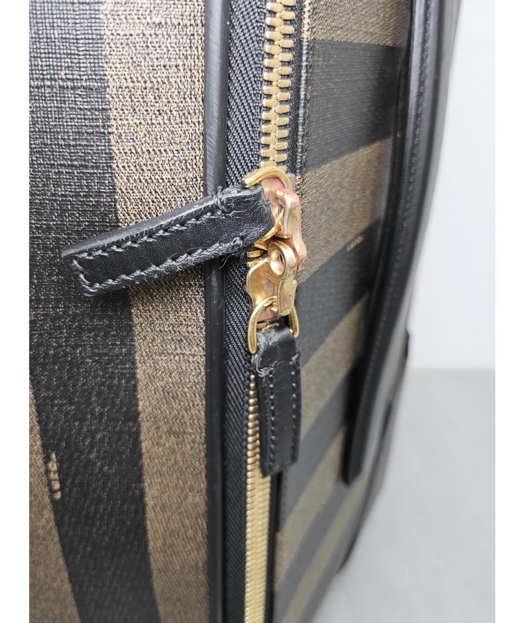 FENDI Коричневый кожаный чемодан, фото 9
