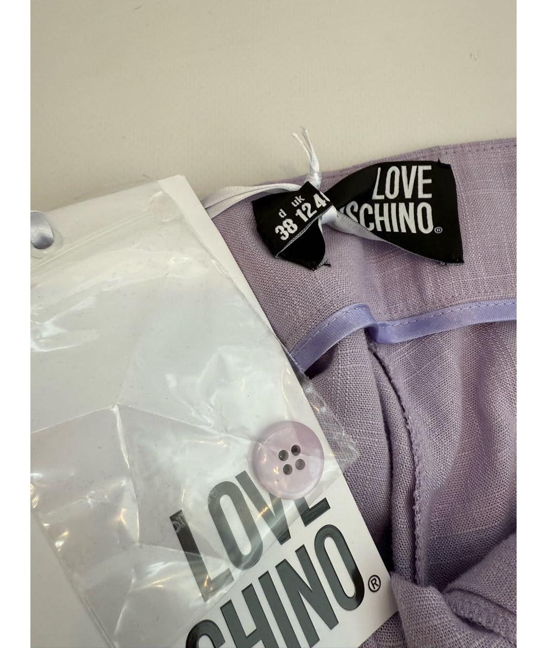LOVE MOSCHINO Фиолетовые брюки широкие, фото 3
