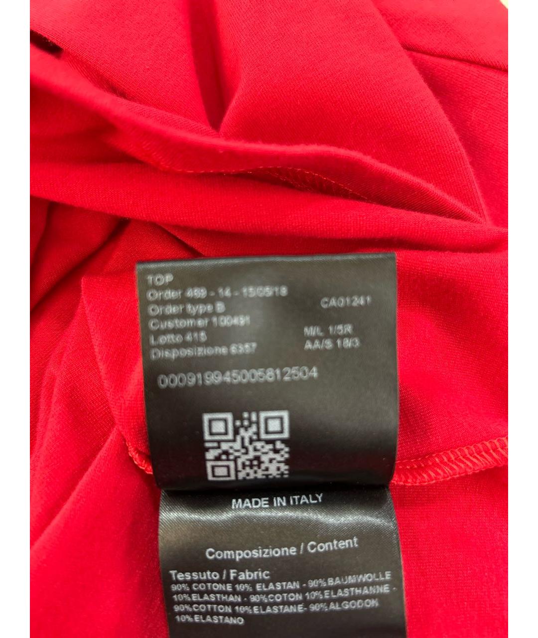 CALVIN KLEIN Красная хлопко-эластановая водолазка, фото 6