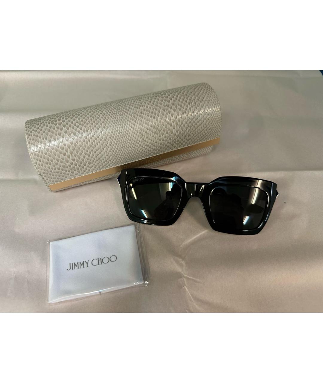 JIMMY CHOO Черные пластиковые солнцезащитные очки, фото 3