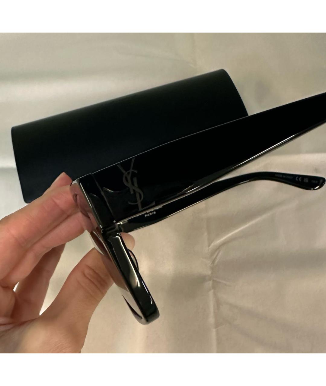 SAINT LAURENT Черные пластиковые солнцезащитные очки, фото 3