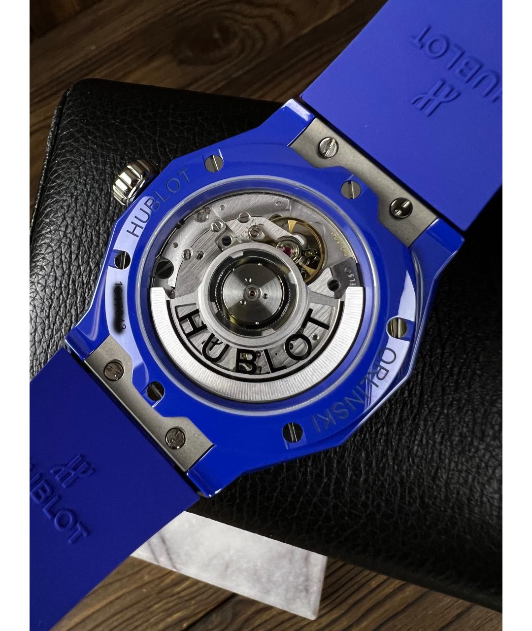 HUBLOT Темно-синие керамические часы, фото 4