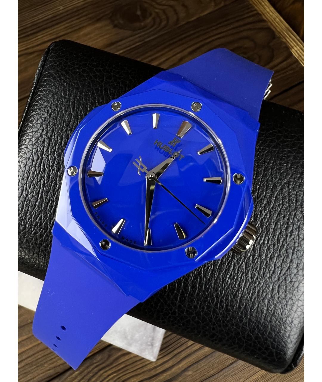 HUBLOT Темно-синие керамические часы, фото 3