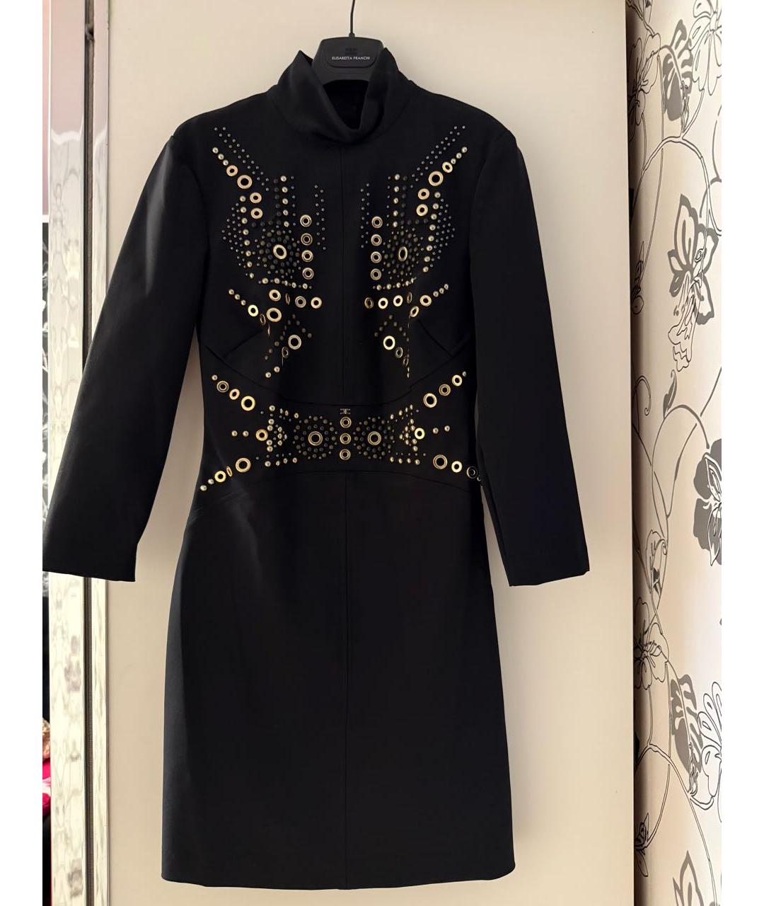 ELISABETTA FRANCHI Черное коктейльное платье, фото 3