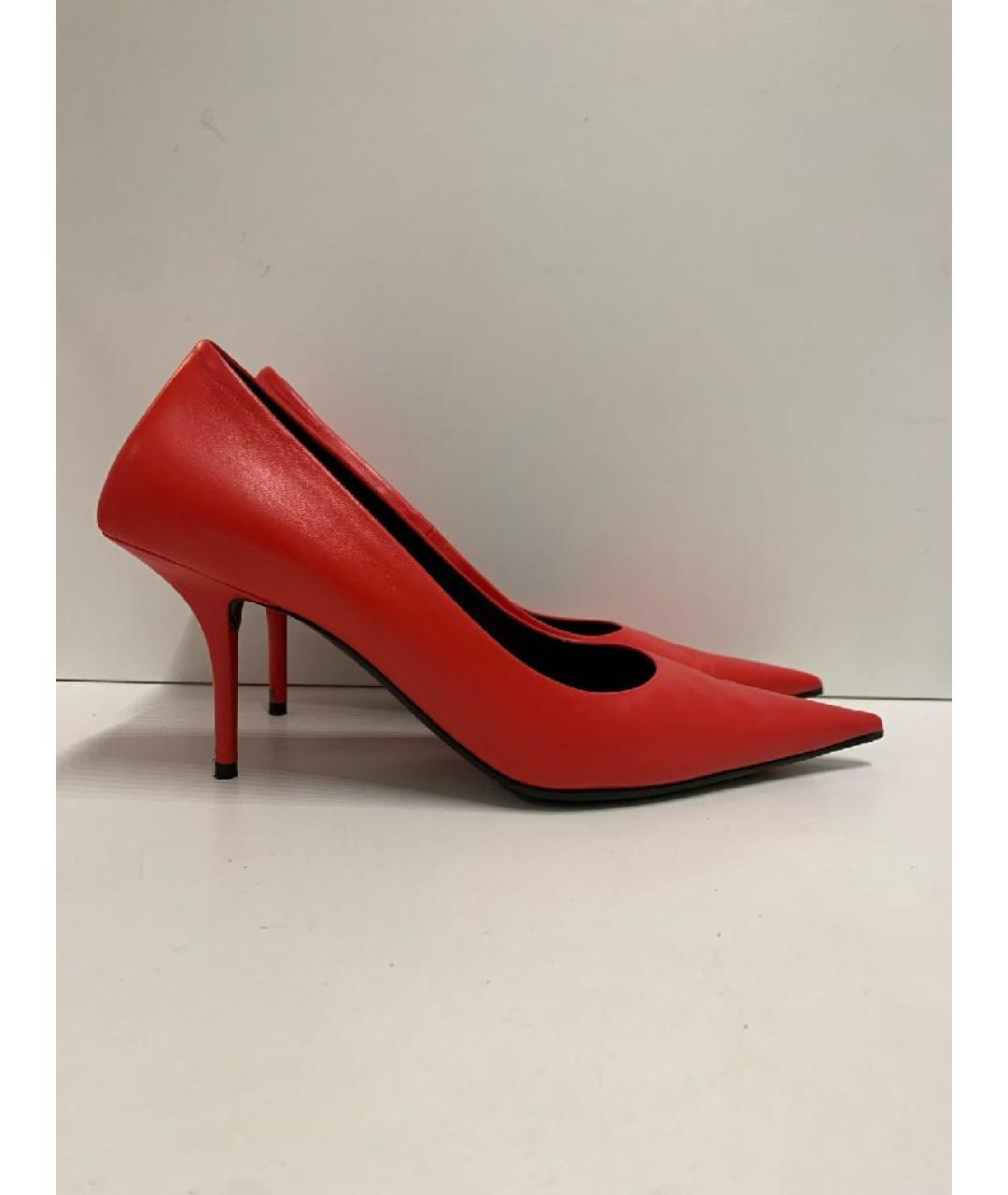 BALENCIAGA Красные кожаные туфли, фото 9