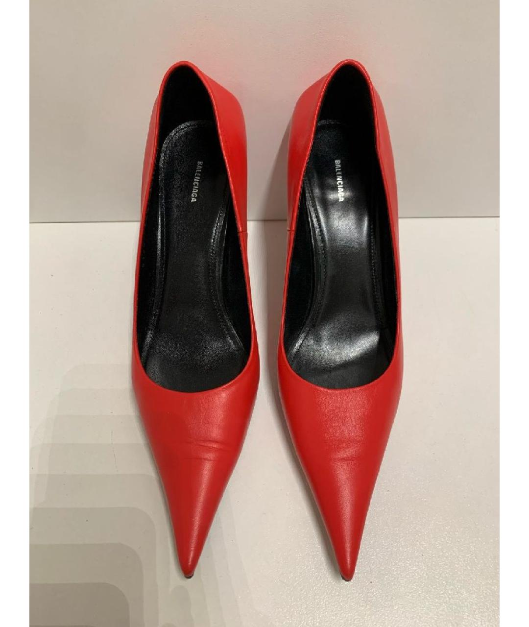 BALENCIAGA Красные кожаные туфли, фото 2