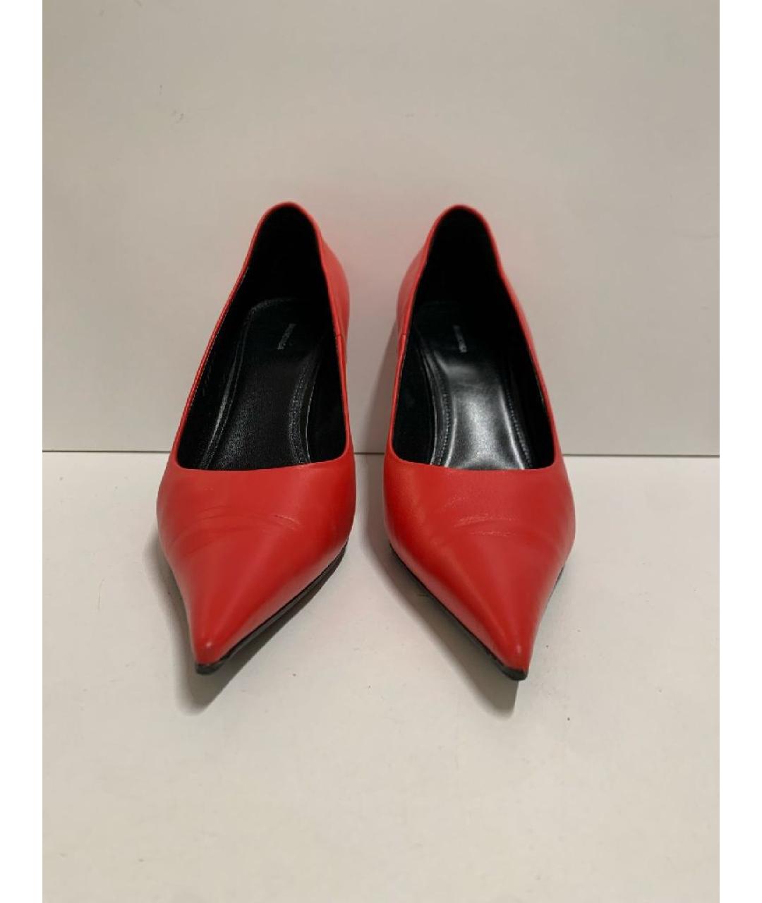 BALENCIAGA Красные кожаные туфли, фото 5