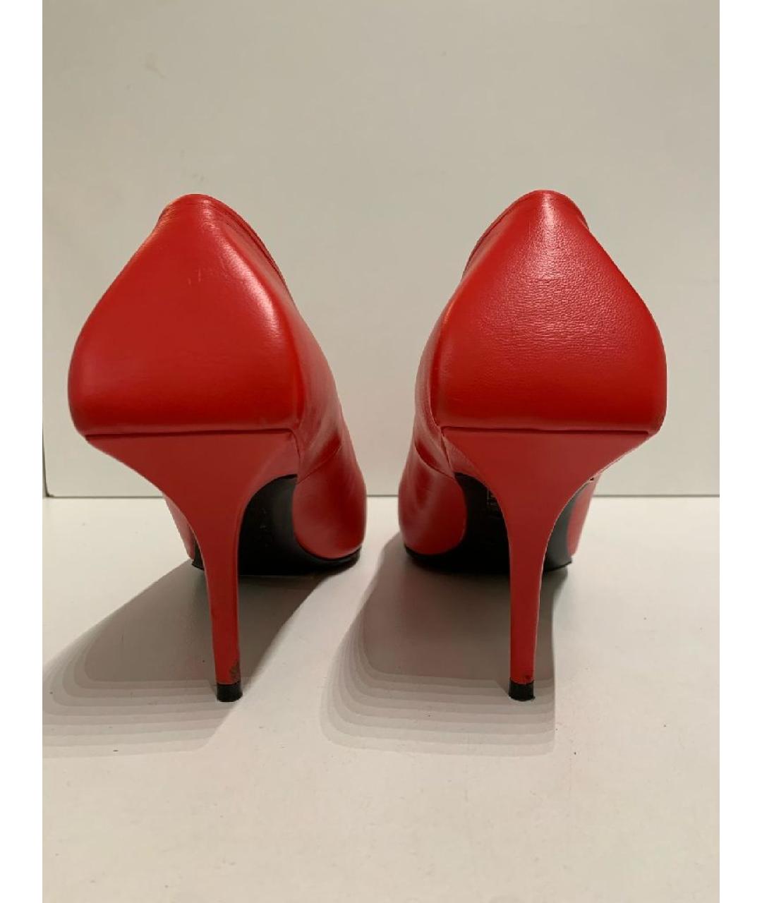 BALENCIAGA Красные кожаные туфли, фото 4