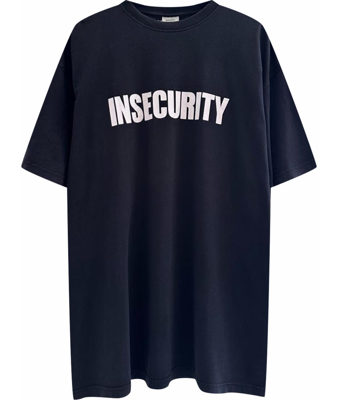 VETEMENTS Черная хлопковая футболка, фото 1