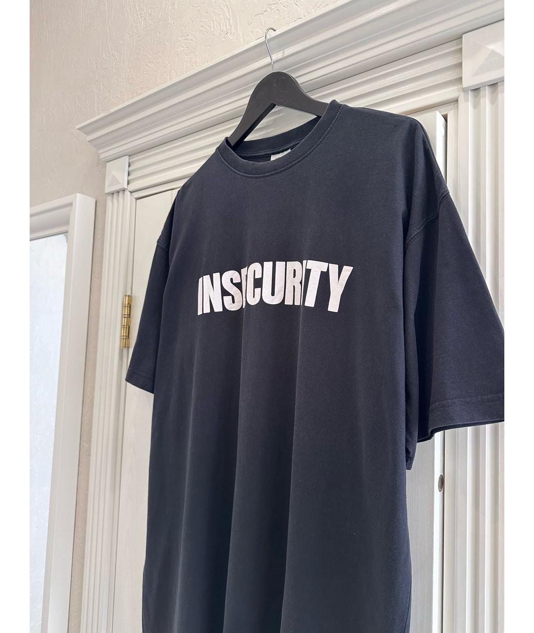 VETEMENTS Черная хлопковая футболка, фото 4