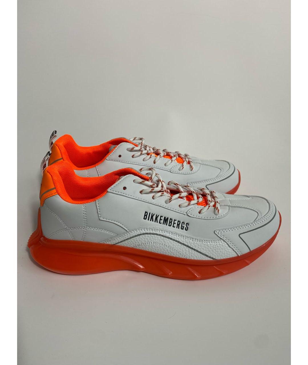 BIKKEMBERGS Белые низкие кроссовки / кеды из искусственной кожи, фото 4