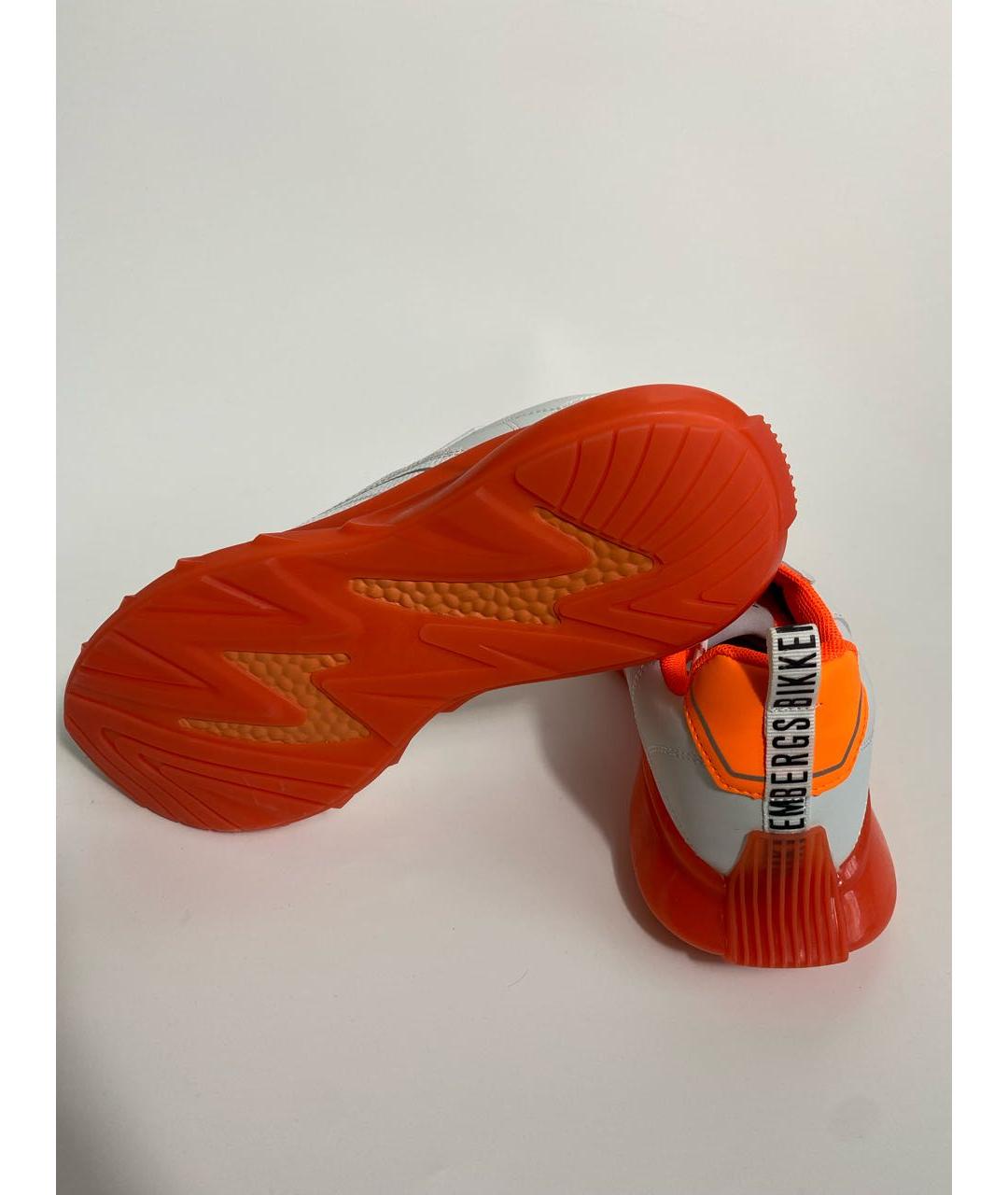 BIKKEMBERGS Белые низкие кроссовки / кеды из искусственной кожи, фото 7