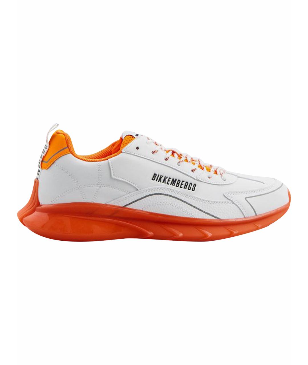 BIKKEMBERGS Белые низкие кроссовки / кеды из искусственной кожи, фото 1