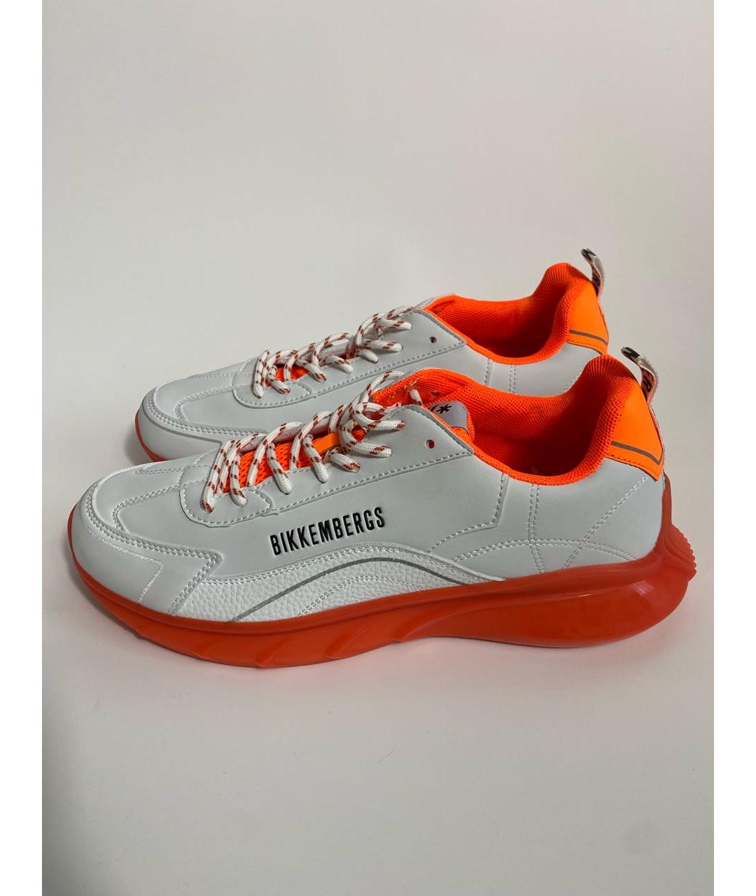 BIKKEMBERGS Белые низкие кроссовки / кеды из искусственной кожи, фото 6