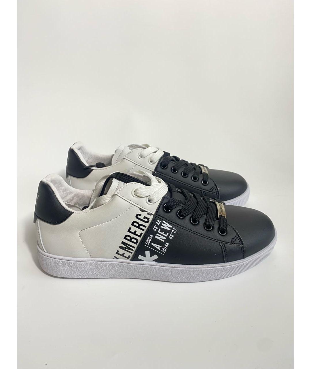BIKKEMBERGS Черные низкие кроссовки / кеды из искусственной кожи, фото 8
