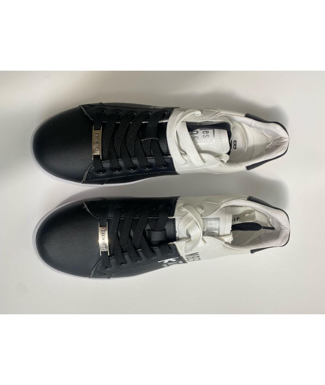 BIKKEMBERGS Черные низкие кроссовки / кеды из искусственной кожи, фото 5