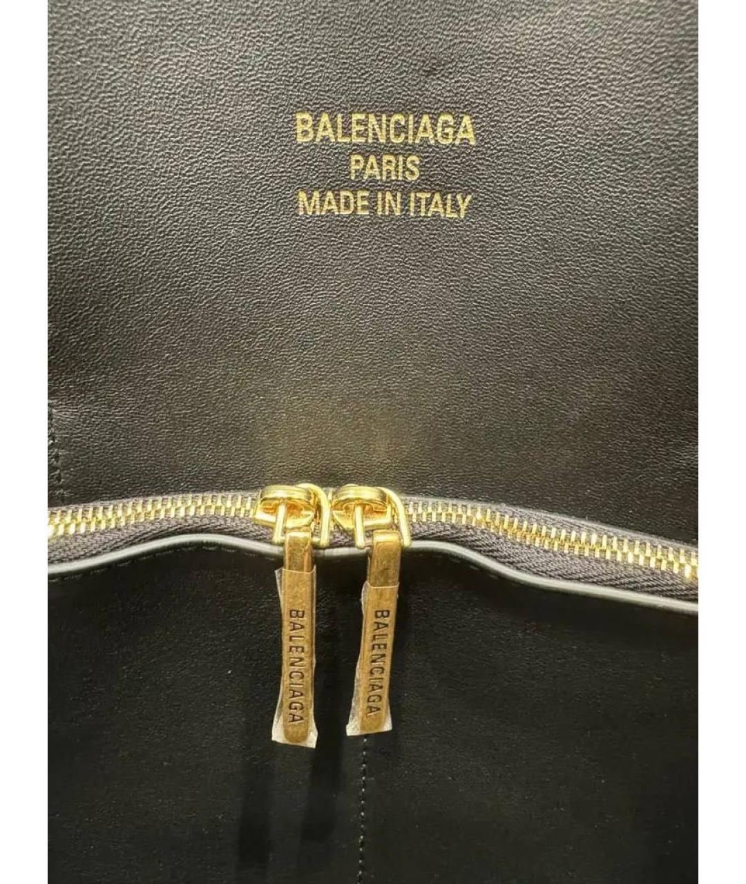 BALENCIAGA Черная кожаная сумка тоут, фото 6