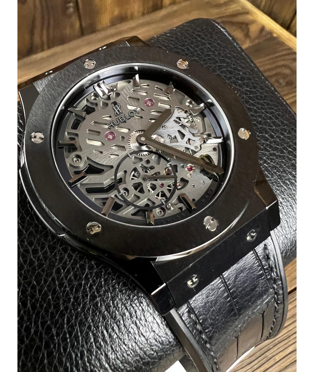 HUBLOT Черные керамические часы, фото 3