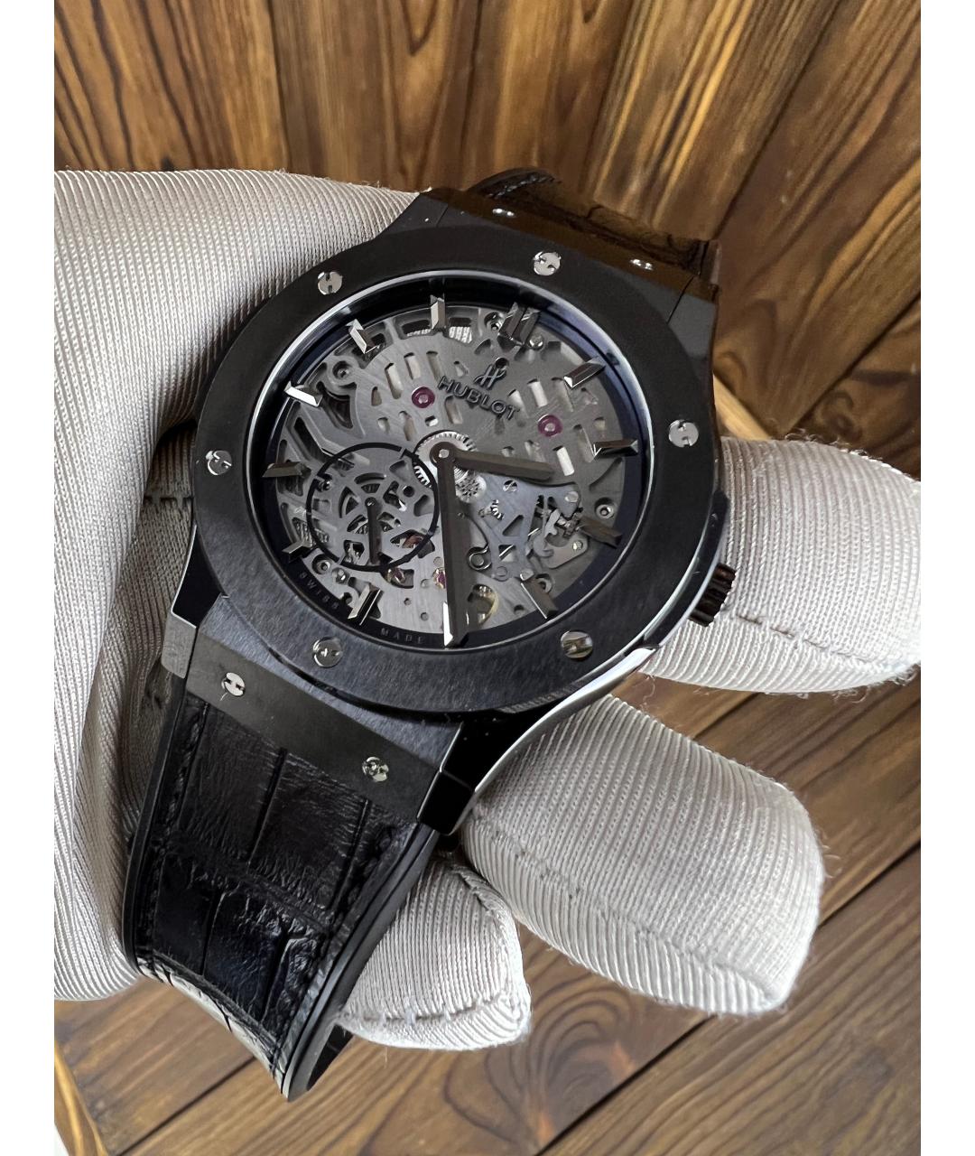 HUBLOT Черные керамические часы, фото 4