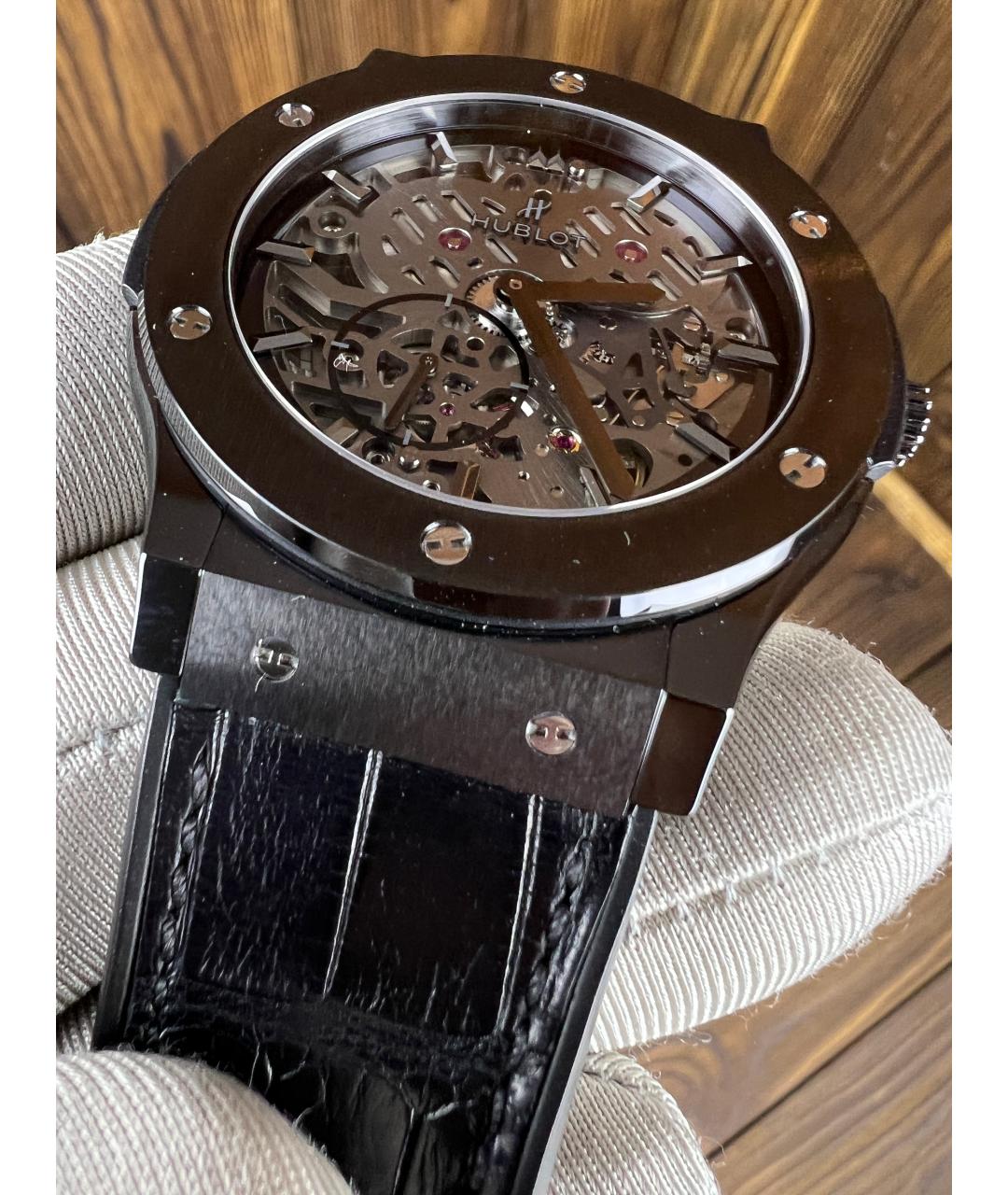 HUBLOT Черные керамические часы, фото 7