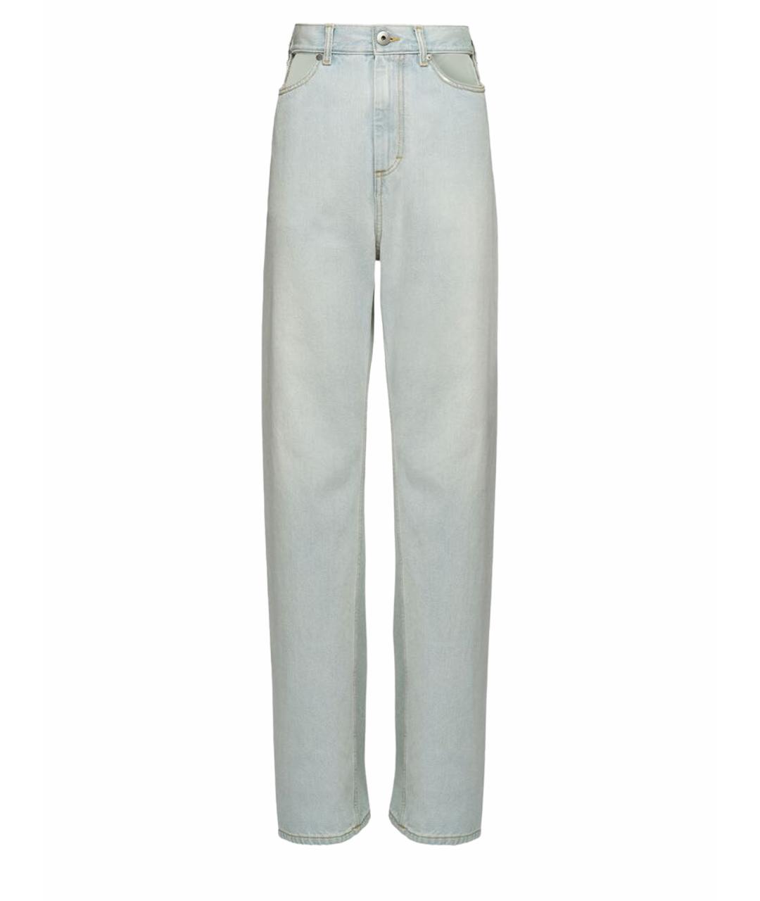 MAISON MARGIELA Голубые хлопковые прямые джинсы, фото 1