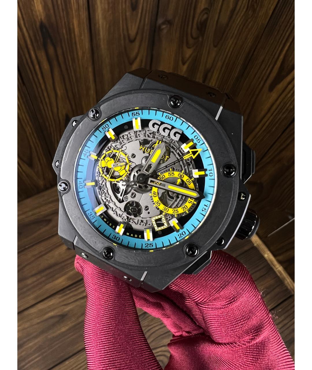 HUBLOT Черные керамические часы, фото 4