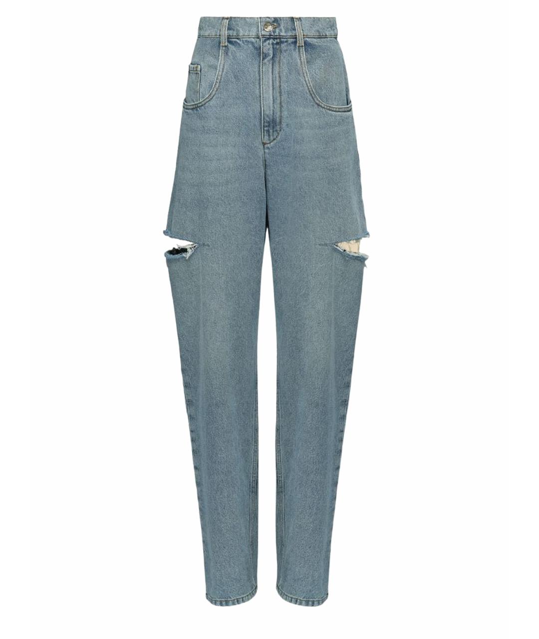MAISON MARGIELA Голубые хлопковые прямые джинсы, фото 1