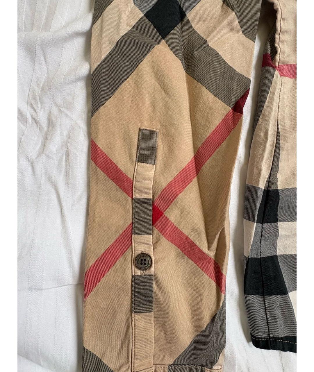 BURBERRY Бежевая хлопко-эластановая рубашка, фото 7
