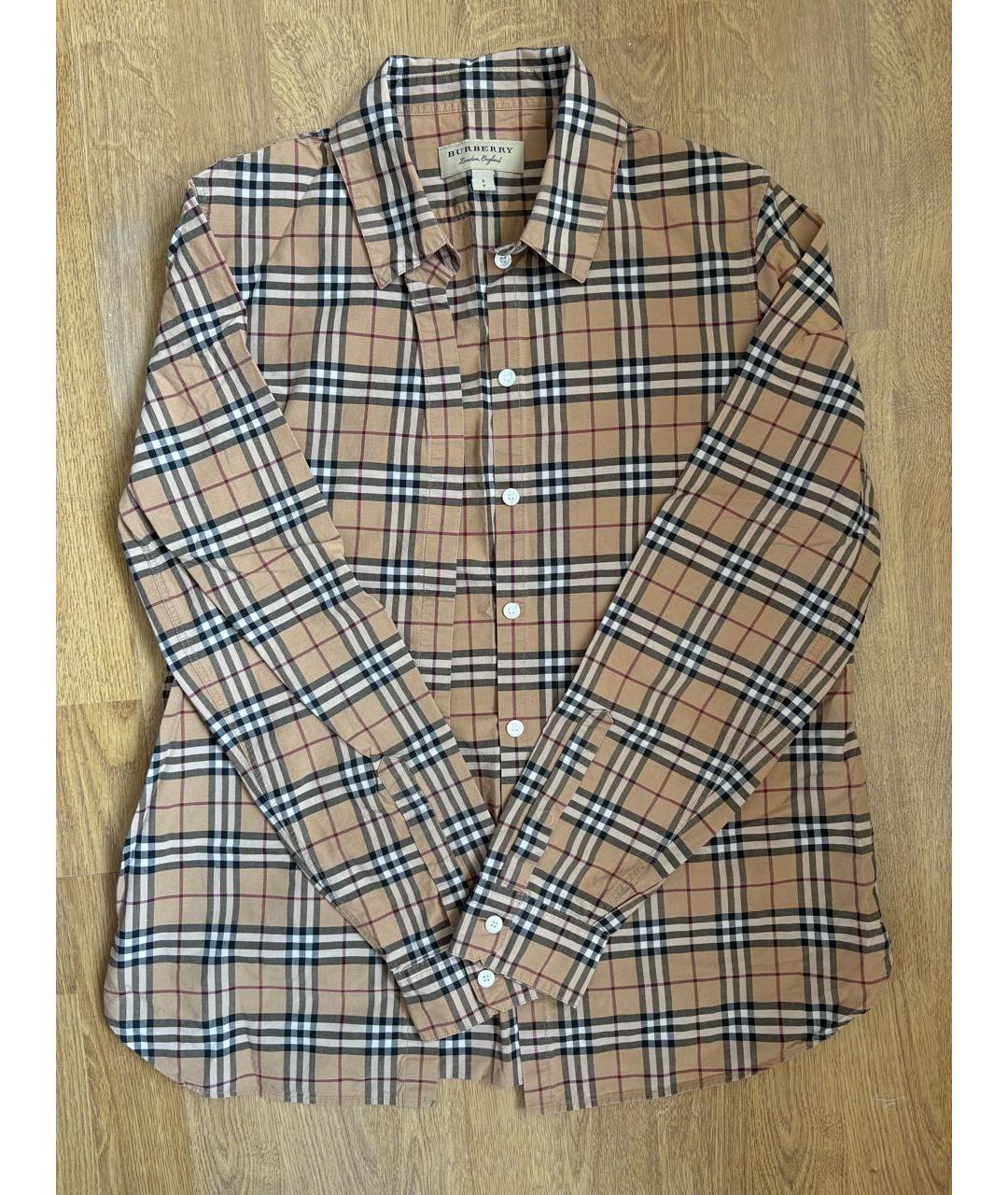 BURBERRY Коричневая хлопковая рубашка, фото 6