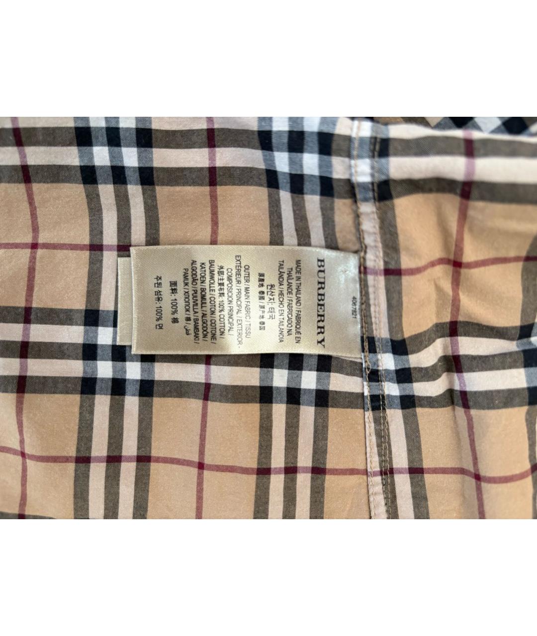 BURBERRY Коричневая хлопковая рубашка, фото 5