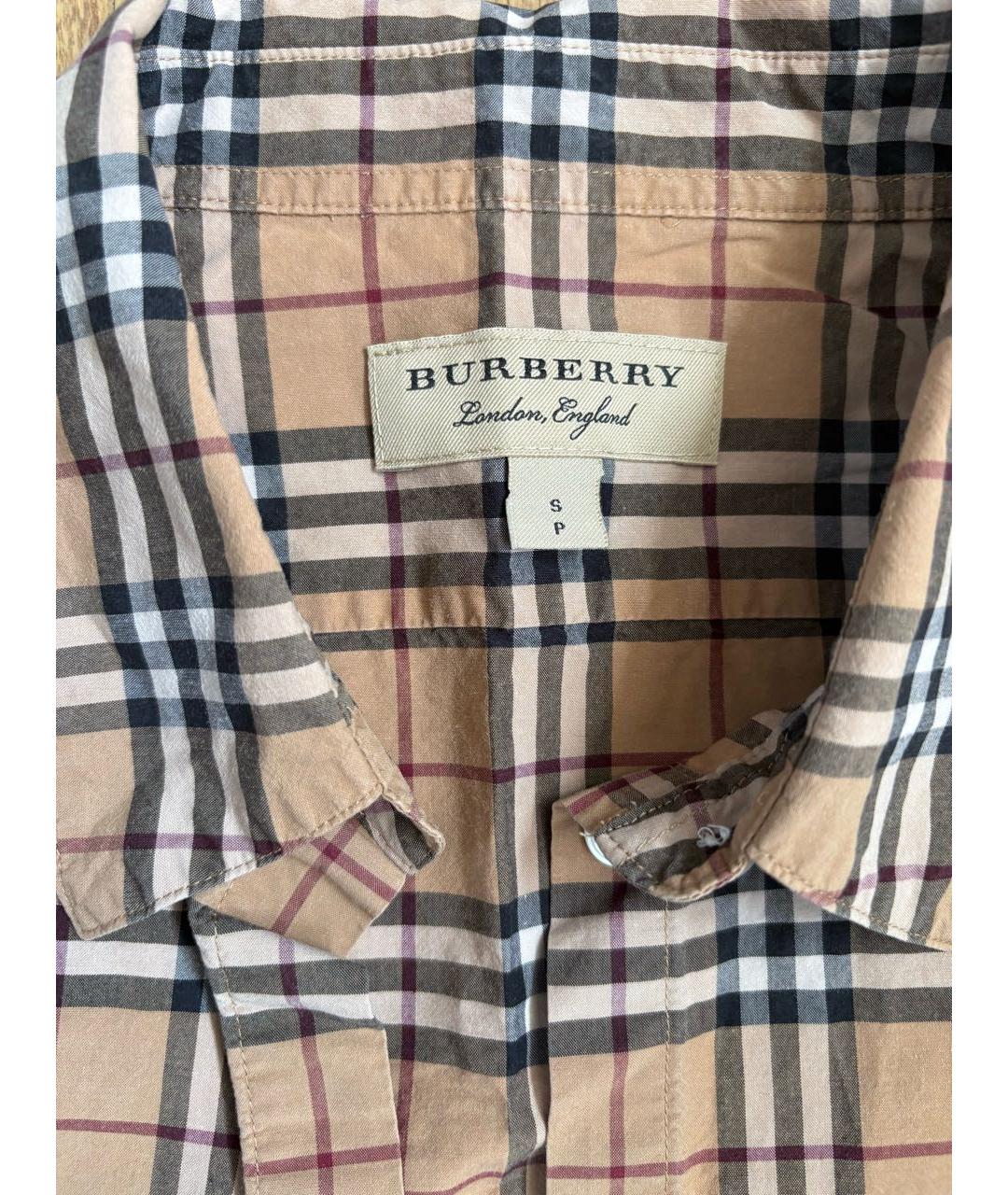 BURBERRY Коричневая хлопковая рубашка, фото 3