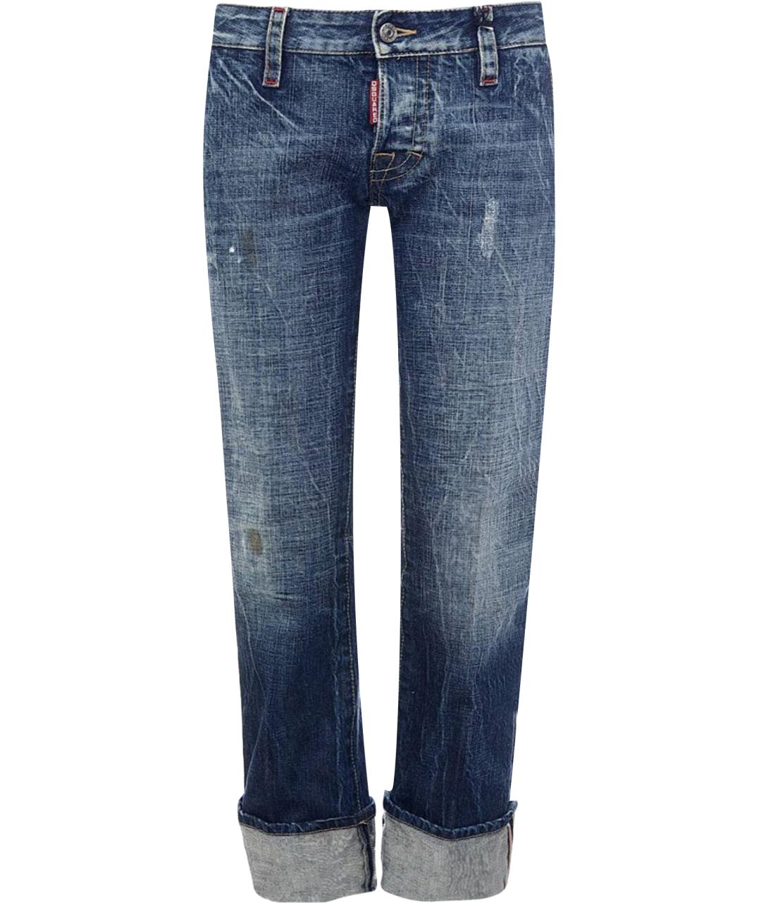 DSQUARED2 Темно-синие хлопковые прямые джинсы, фото 1
