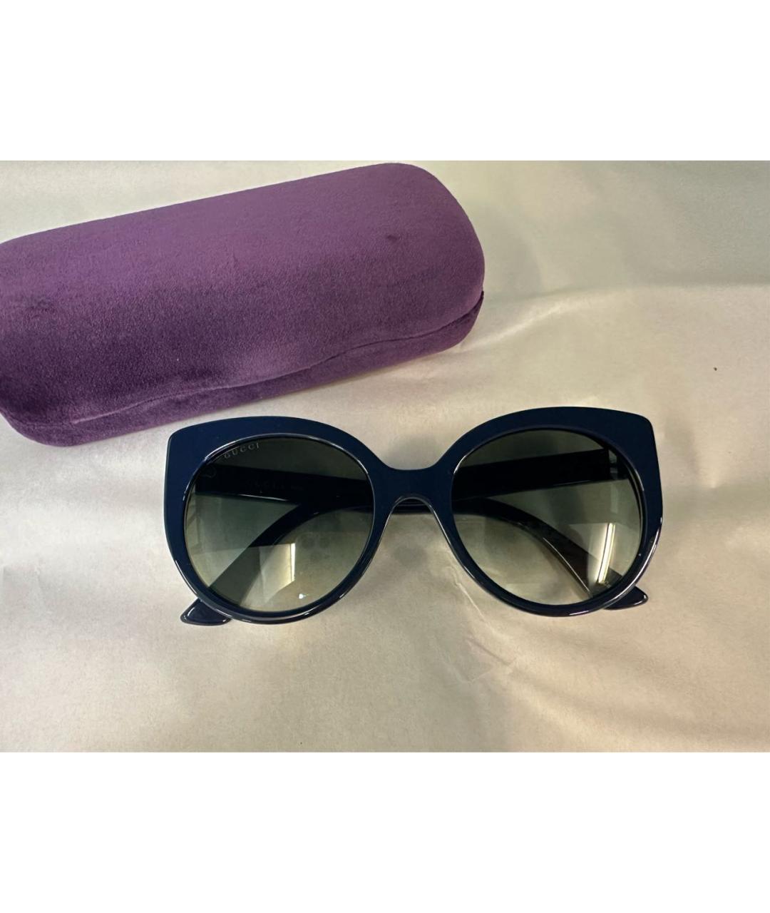 GUCCI Темно-синие пластиковые солнцезащитные очки, фото 4