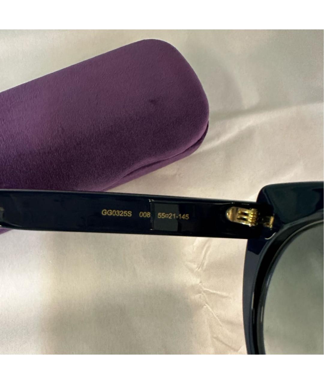 GUCCI Темно-синие пластиковые солнцезащитные очки, фото 7