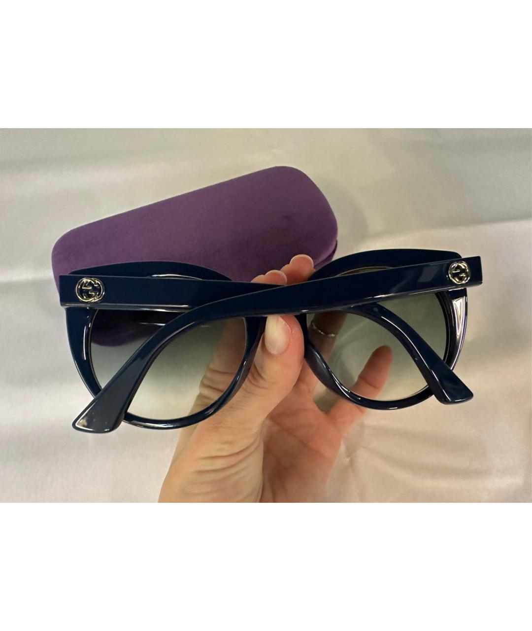GUCCI Темно-синие пластиковые солнцезащитные очки, фото 5