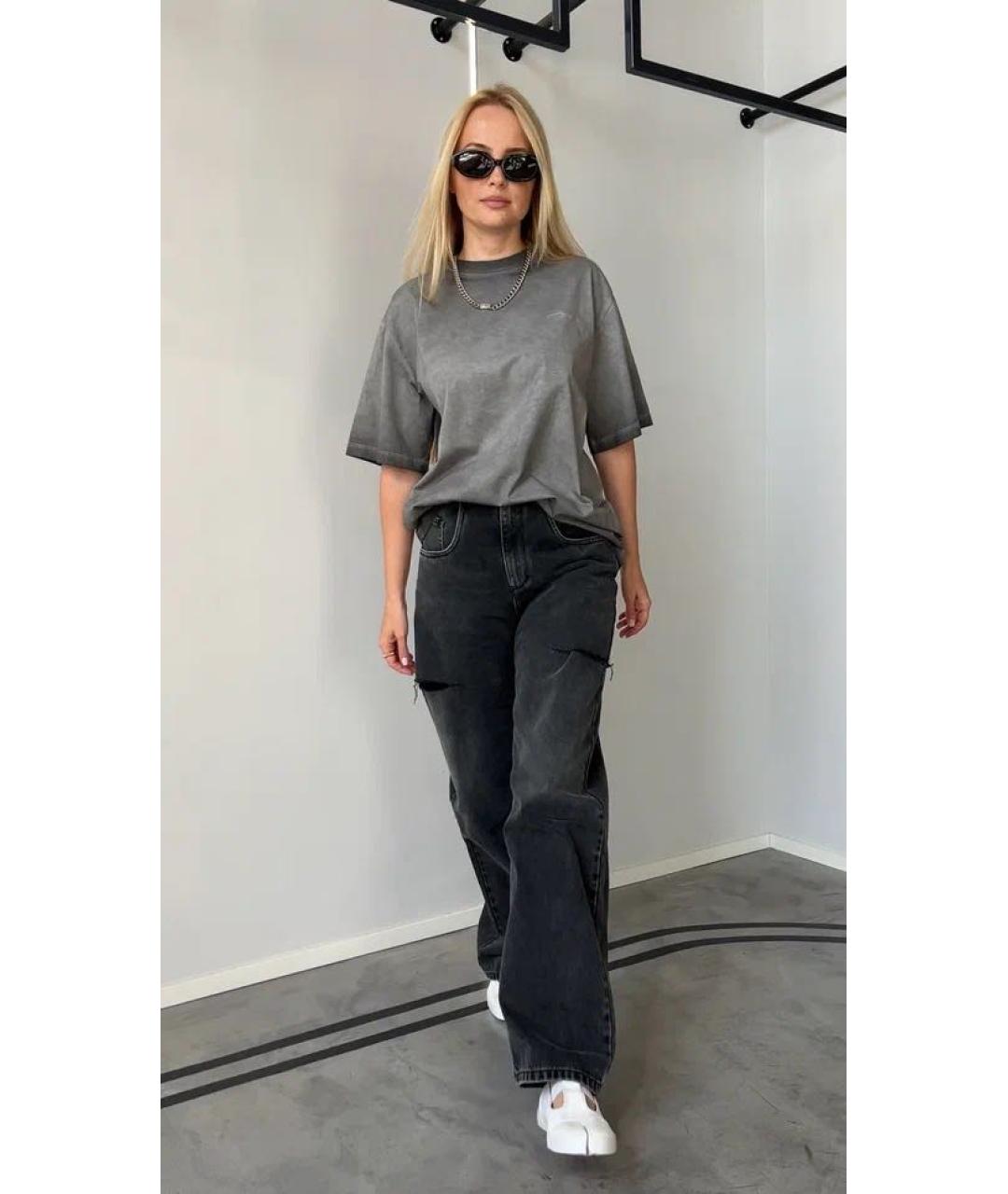 MAISON MARGIELA Черные хлопковые прямые джинсы, фото 2