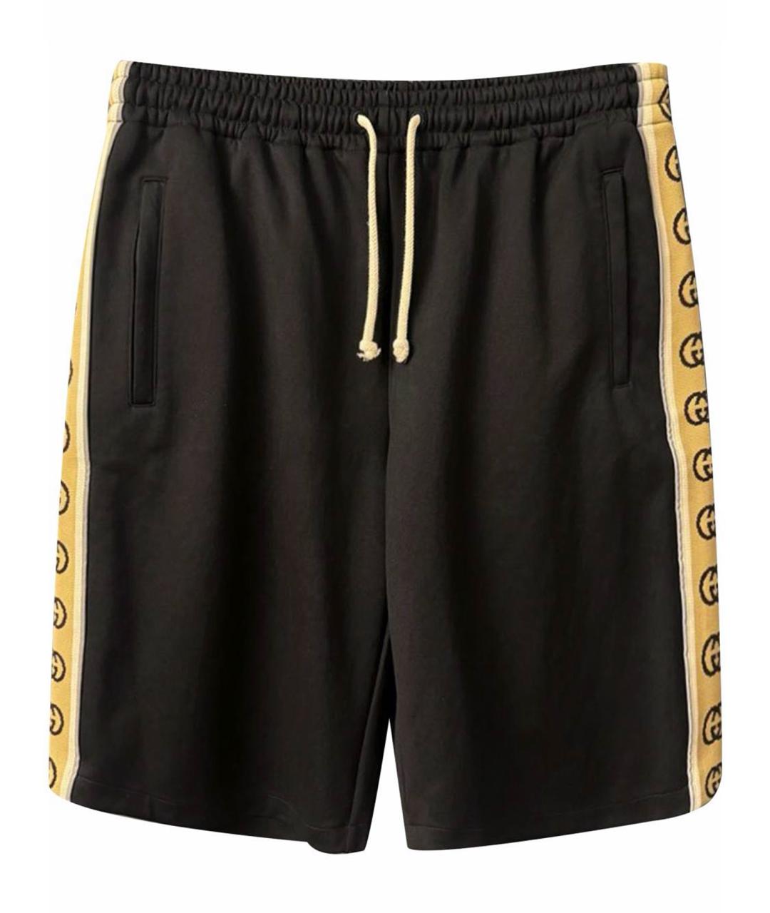 GUCCI Черные хлопковые шорты, фото 1
